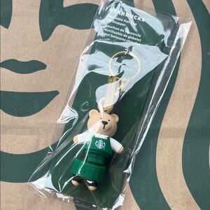 NWT Starbucks Holiday Bearista 2025 Reusable Hot Cup Lid Stopper Keychain